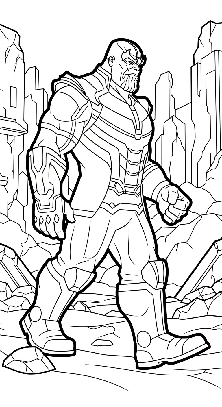 coloriage Thanos a imprimer pour enfant de 4 ans
