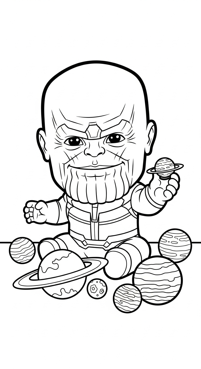 coloriage Thanos à imprimer pour enfant de 10 ans