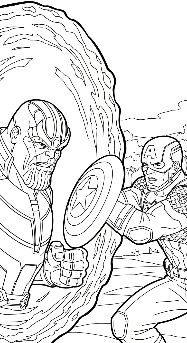 imprimer coloriage Thanos pour enfant