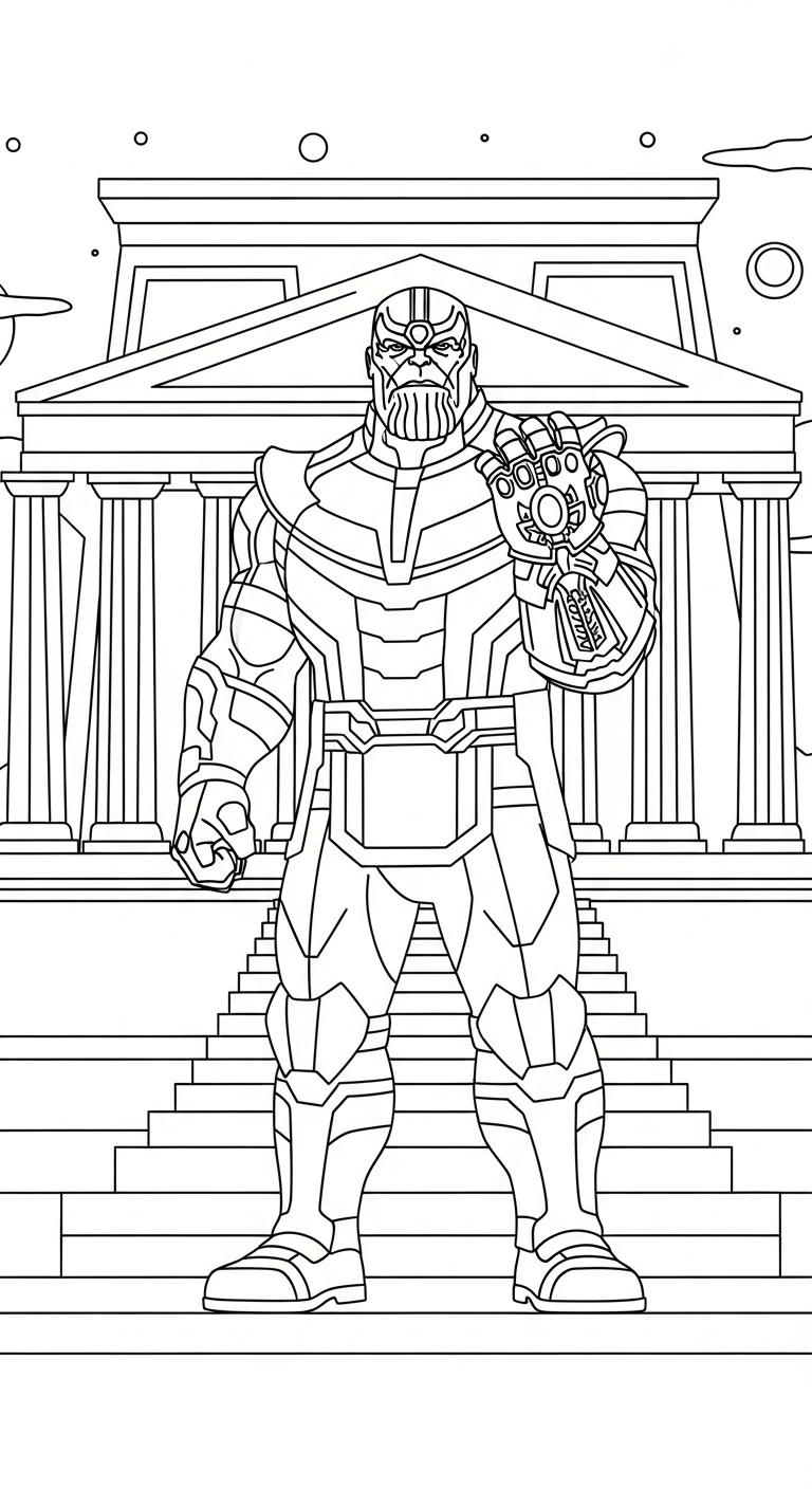 coloriage Thanos et decoupage