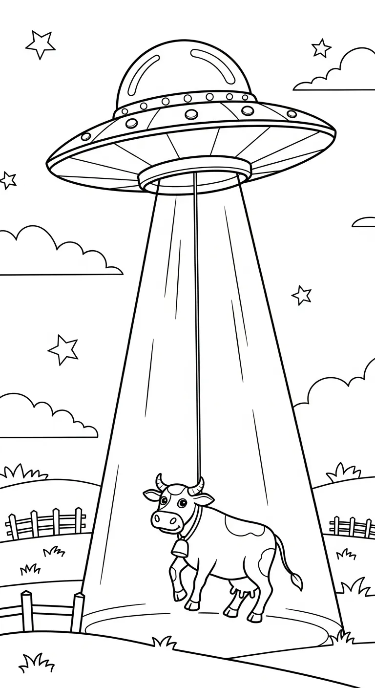 coloriage UFO et decoupage