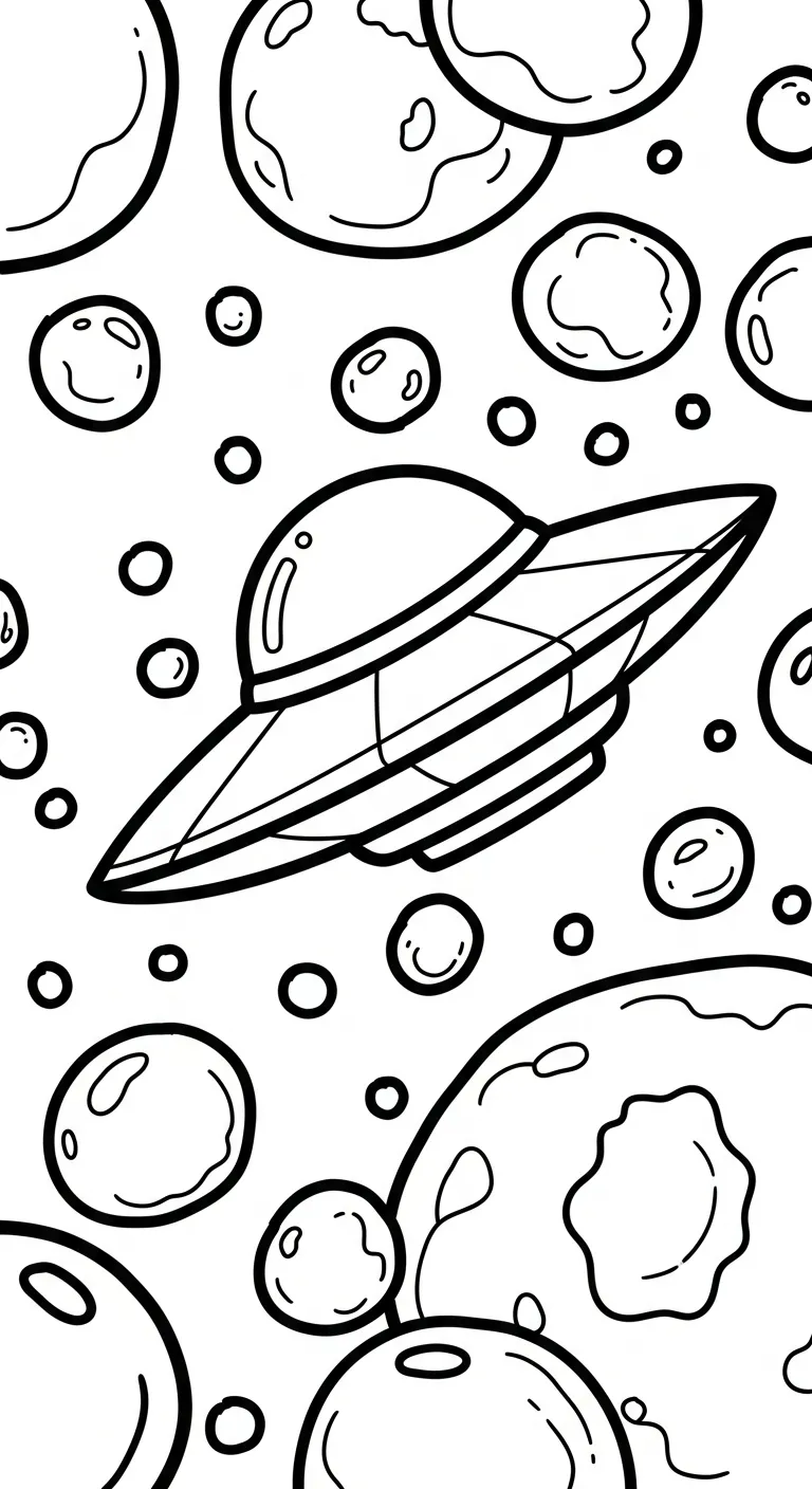 coloriage UFO à imprimer pour enfant de 9 ans