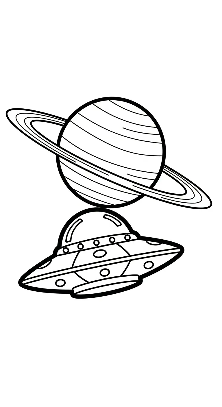 coloriage UFO a colorier en ligne gratuitement 1