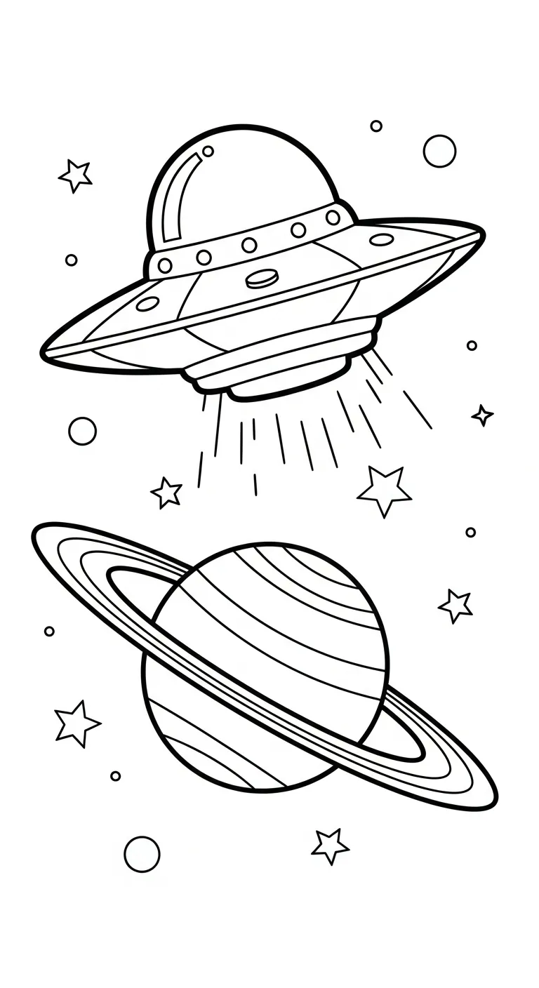 coloriage UFO et apprentissage 1