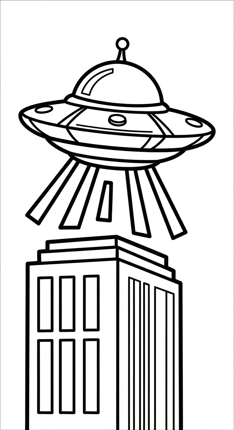 coloriage UFO à imprimer pour enfant de 3 ans
