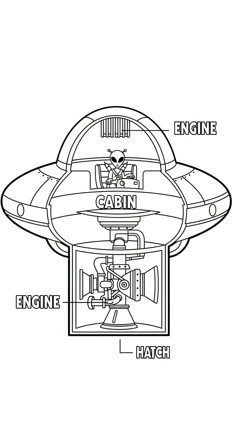coloriage UFO à imprimer gratuit