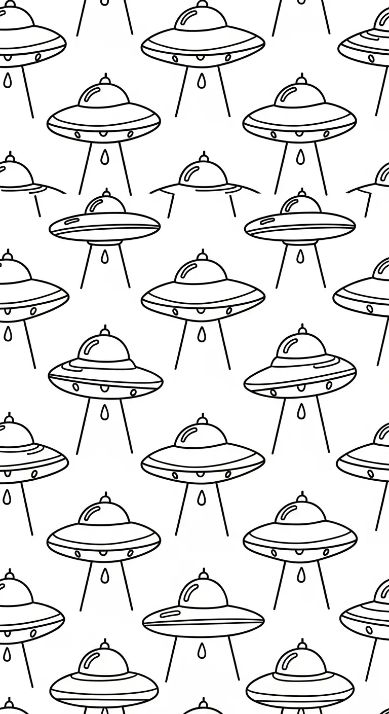 coloriage UFO à imprimer kawaii 1