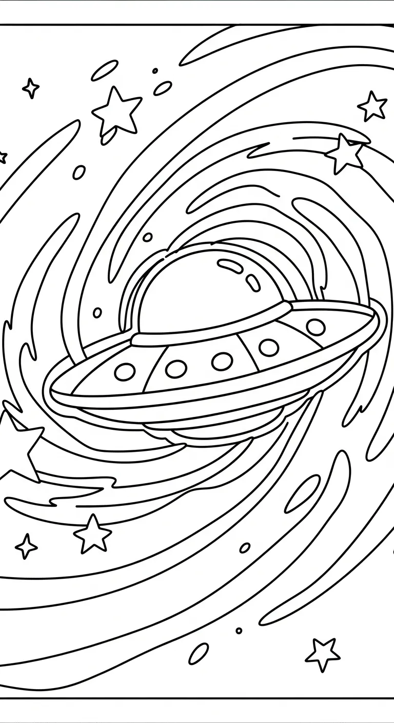 coloriage UFO pour enfants a imprimer gratuit
