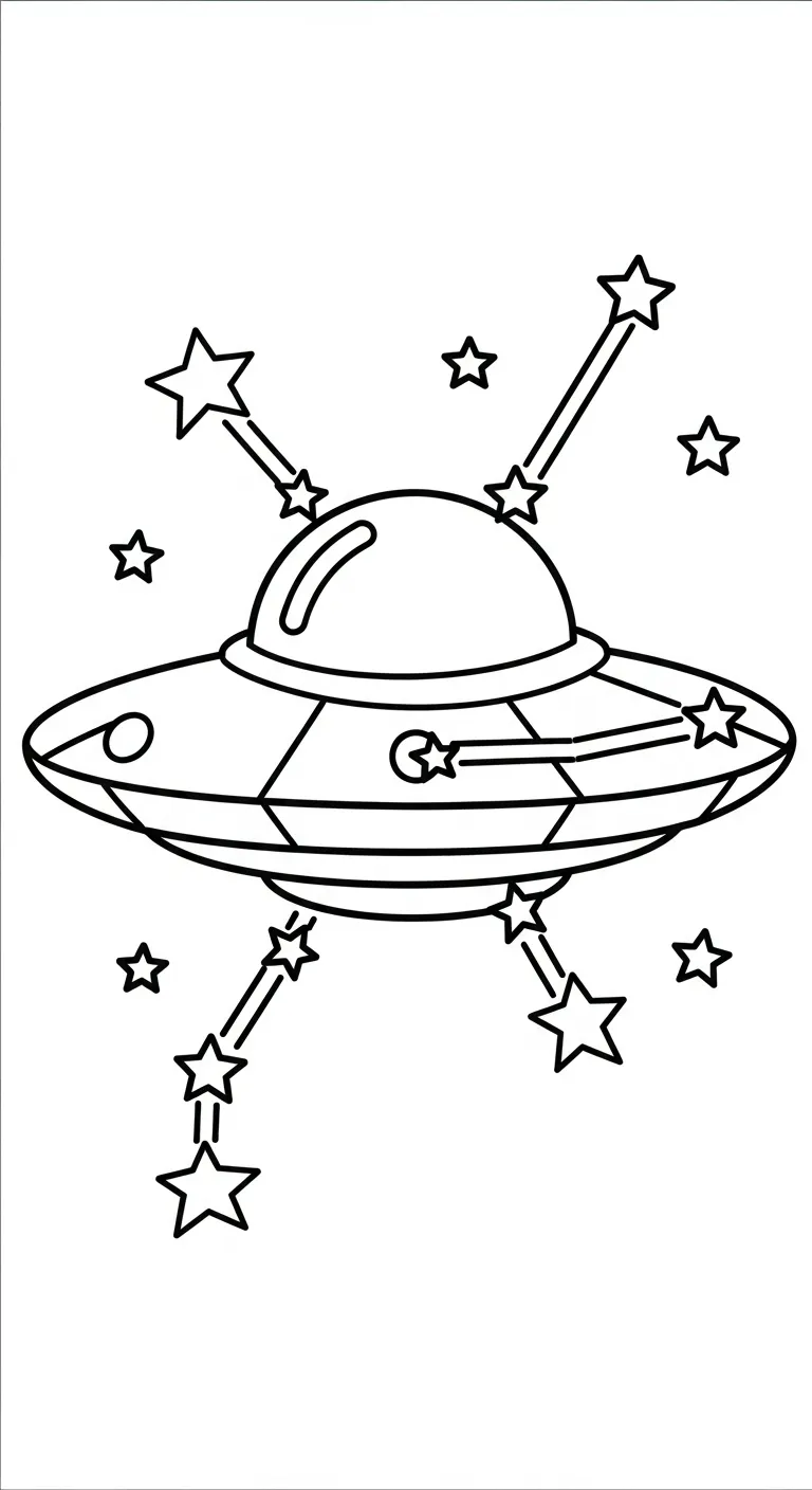 coloriage UFO pour enfant de 6 ans 1