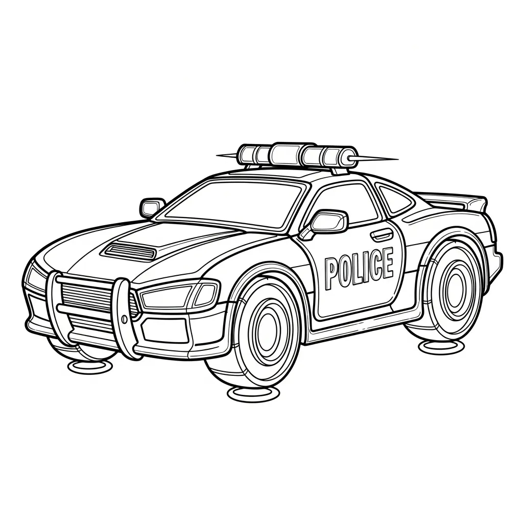 coloriage Voiture de Police à imprimer pour enfant de 6 ans