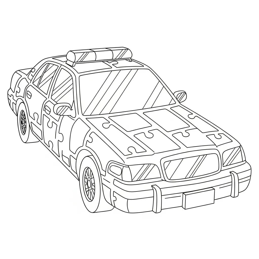 coloriage Voiture de Police pour enfant de à imprimer