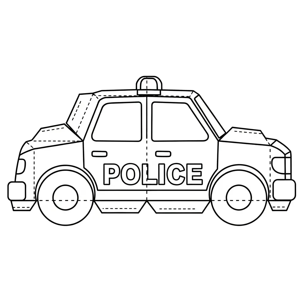 coloriage Voiture de Police pour enfant de 2 ans