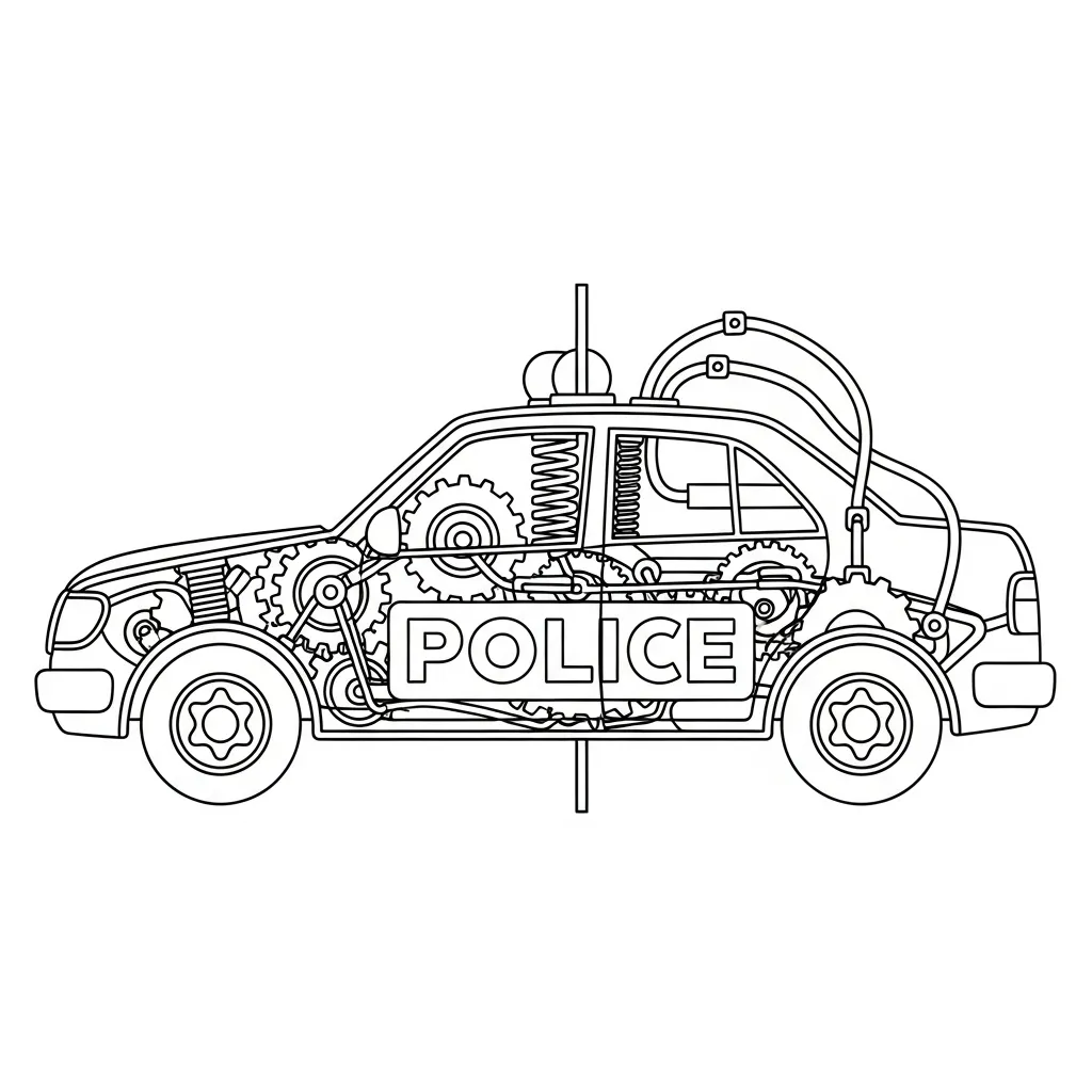 coloriage Voiture de Police gratuit 1