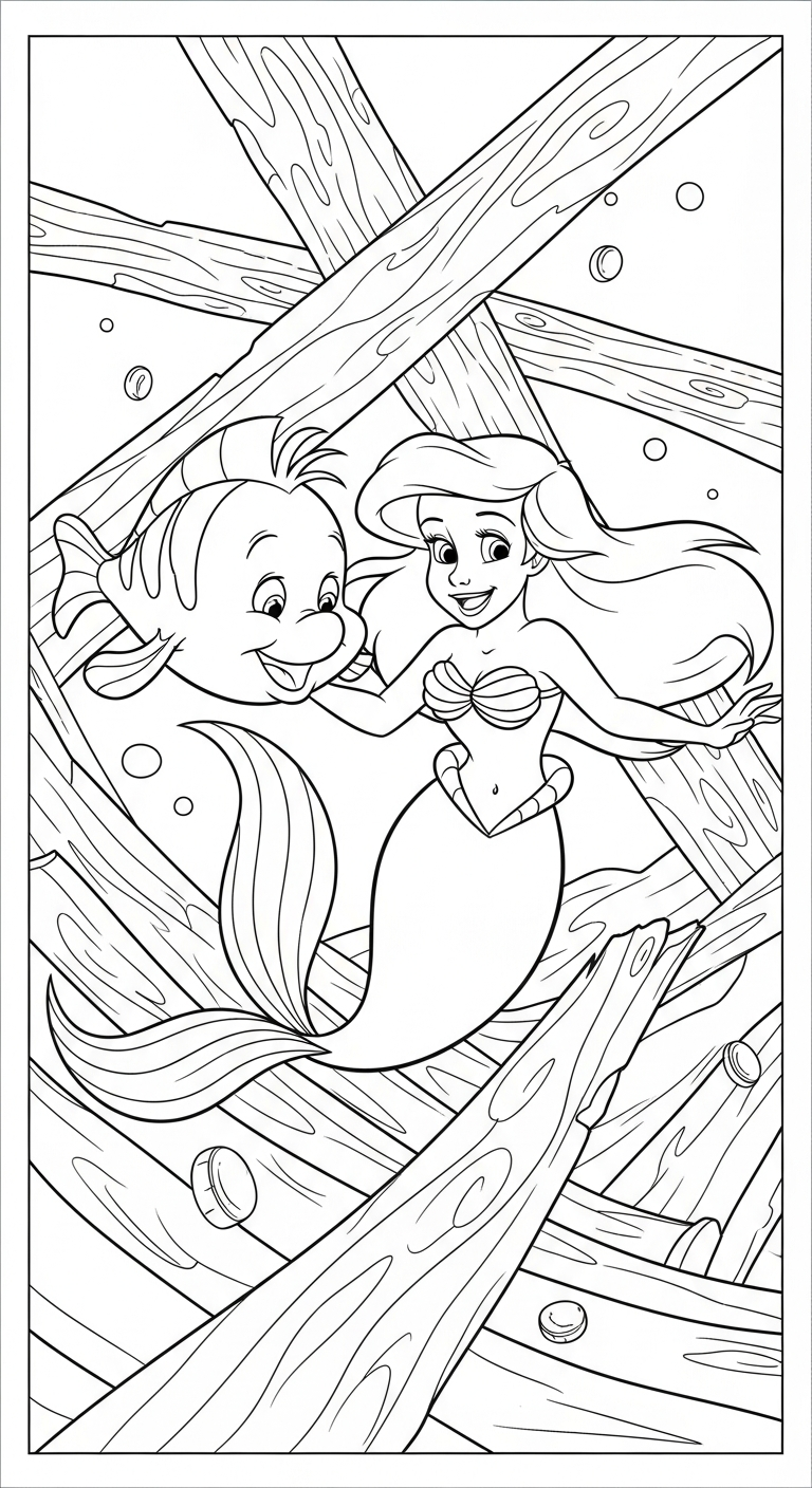 coloriage Ariel updated pour enfant de 5 ans