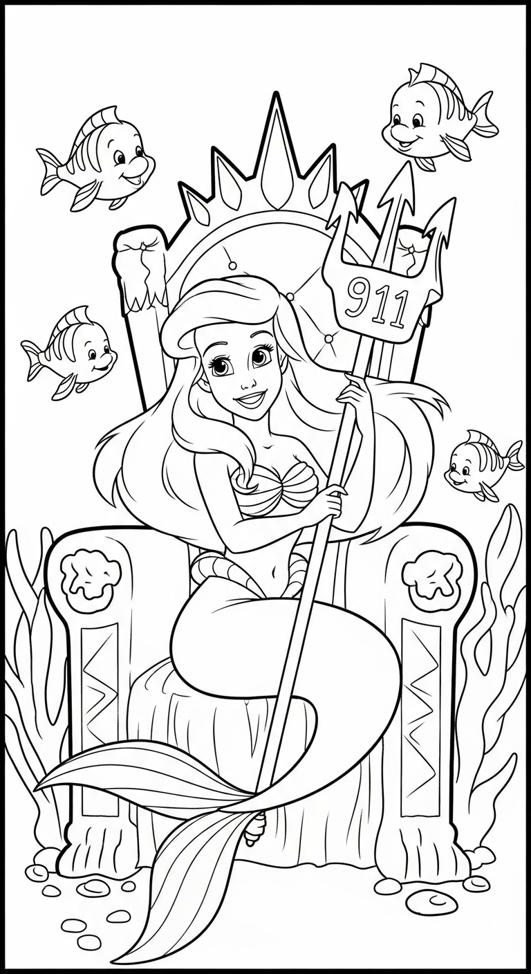 coloriage Ariel updated à imprimer pour enfant de 2 ans 1