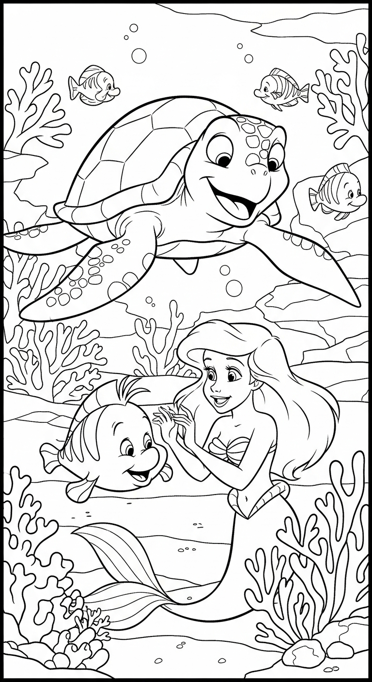 coloriage Ariel updated à imprimer pour enfant de 3 ans