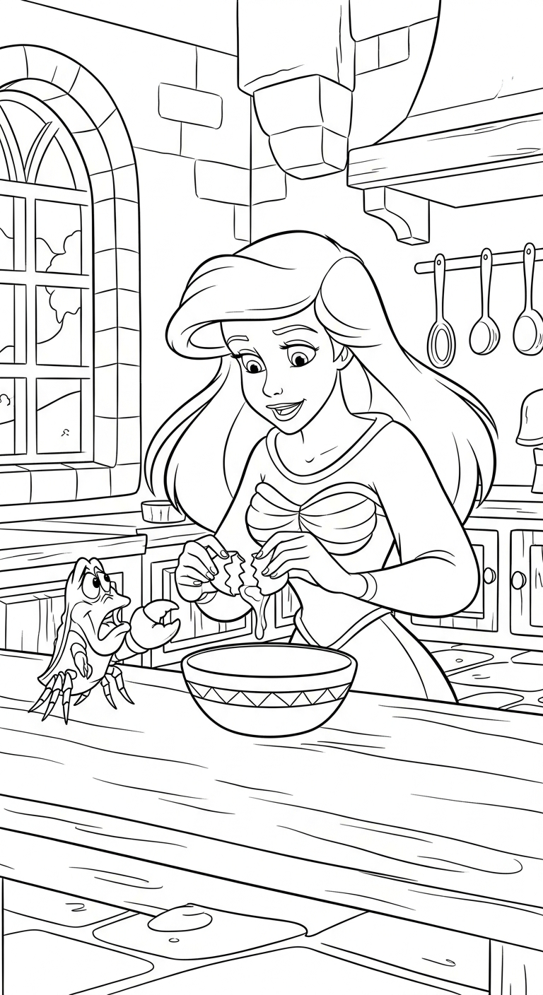 coloriage Ariel updated à imprimer pour enfant de 2 ans