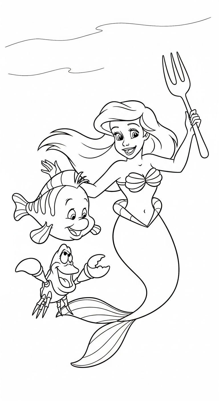 coloriage Ariel updated gratuit à imprimer 1