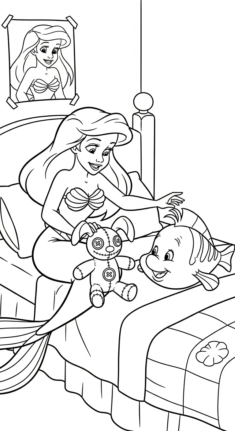coloriage Ariel updated pour enfant de 8 ans