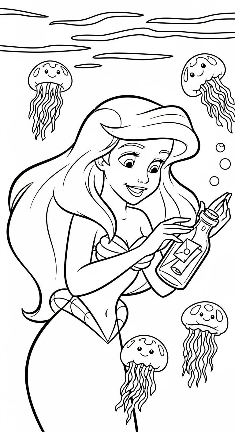 coloriage Ariel updated gratuit pour enfants