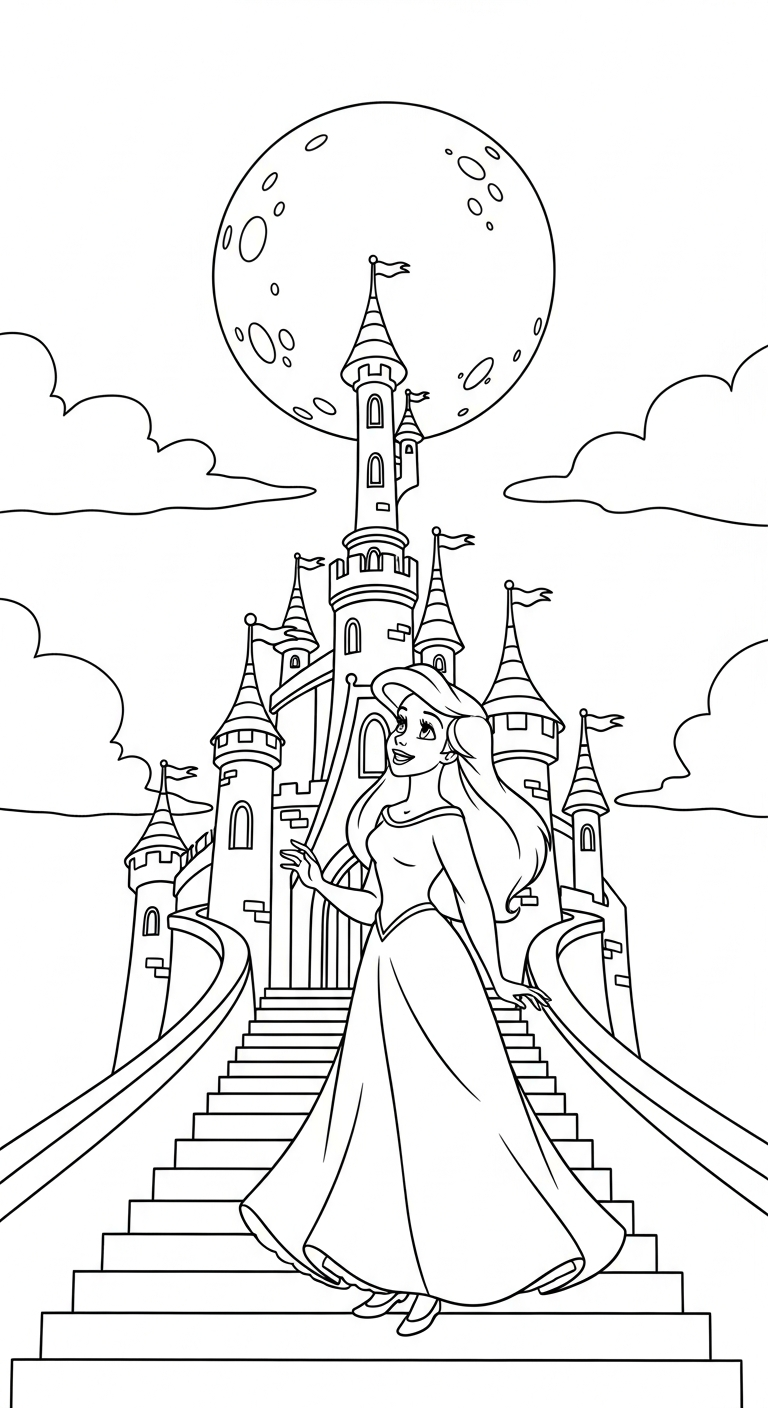 coloriage Ariel updated pour enfants à imprimer 1