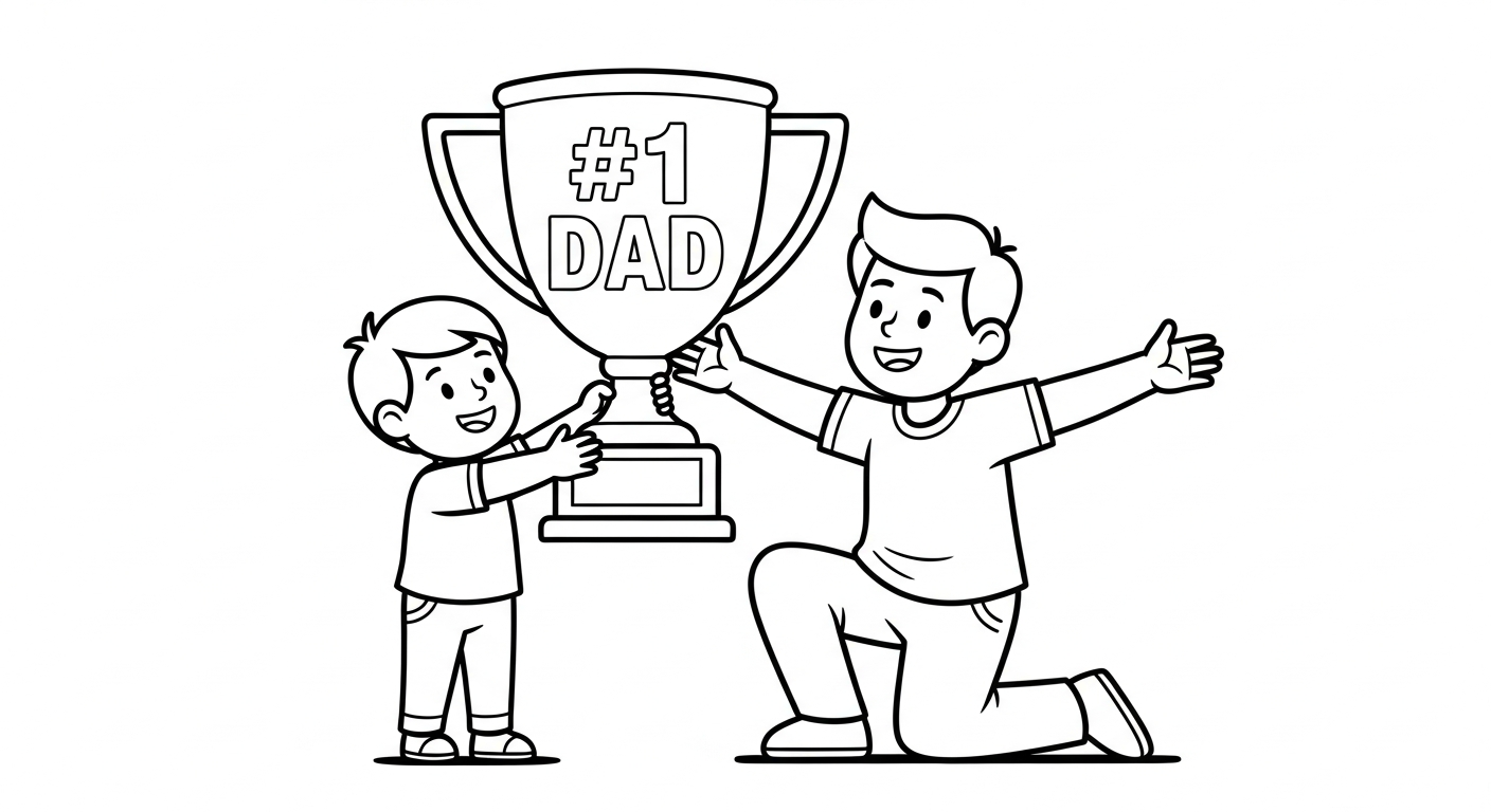 coloriage Bonne Fête Papa updated pour enfants à imprimer 1