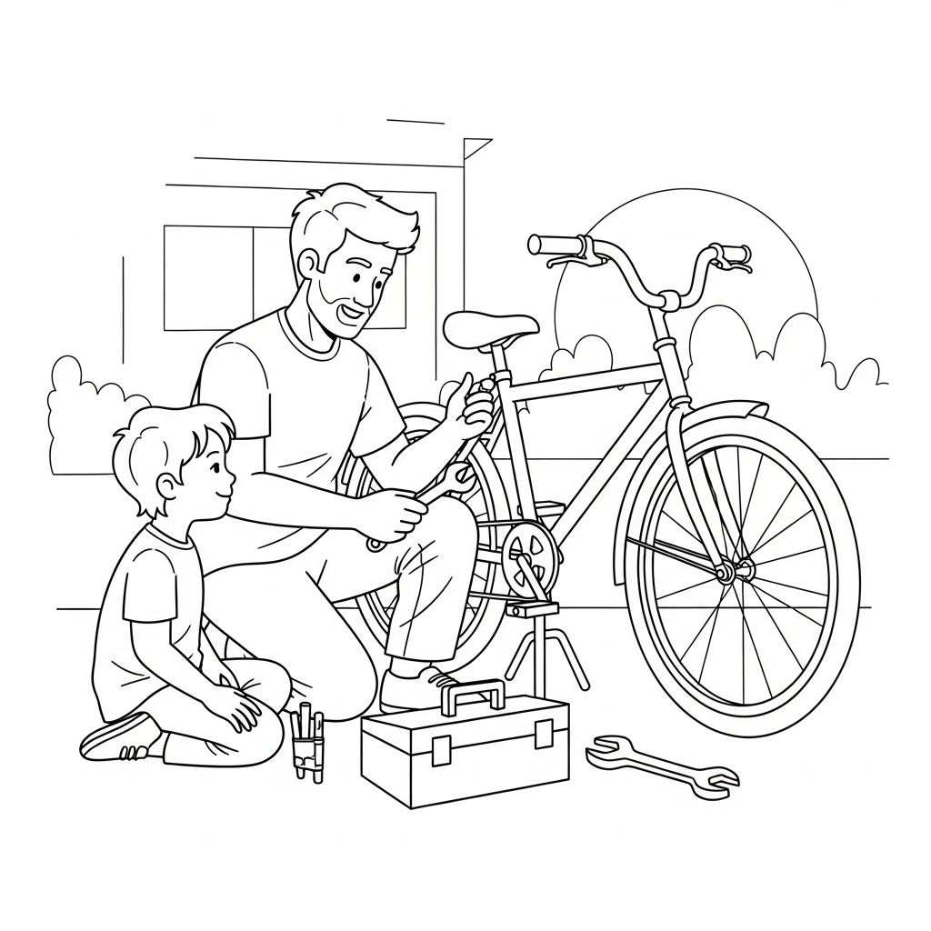 coloriage Bonne Fête Papa updated pour enfant de 5 ans 1