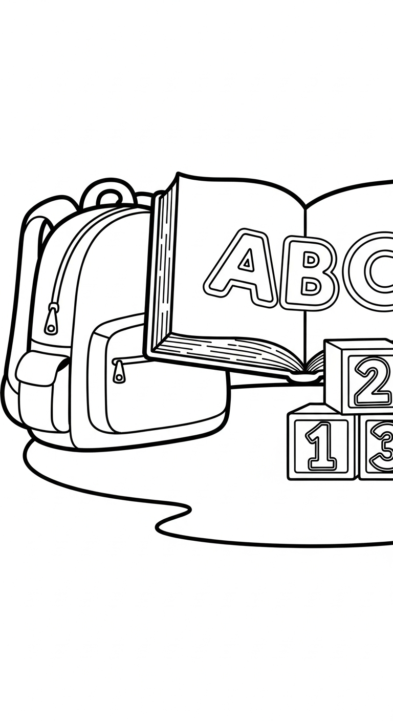 coloriage Cartable updated pour enfants 1