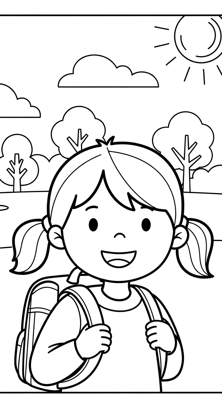 coloriage Cartable updated educatif pour enfant