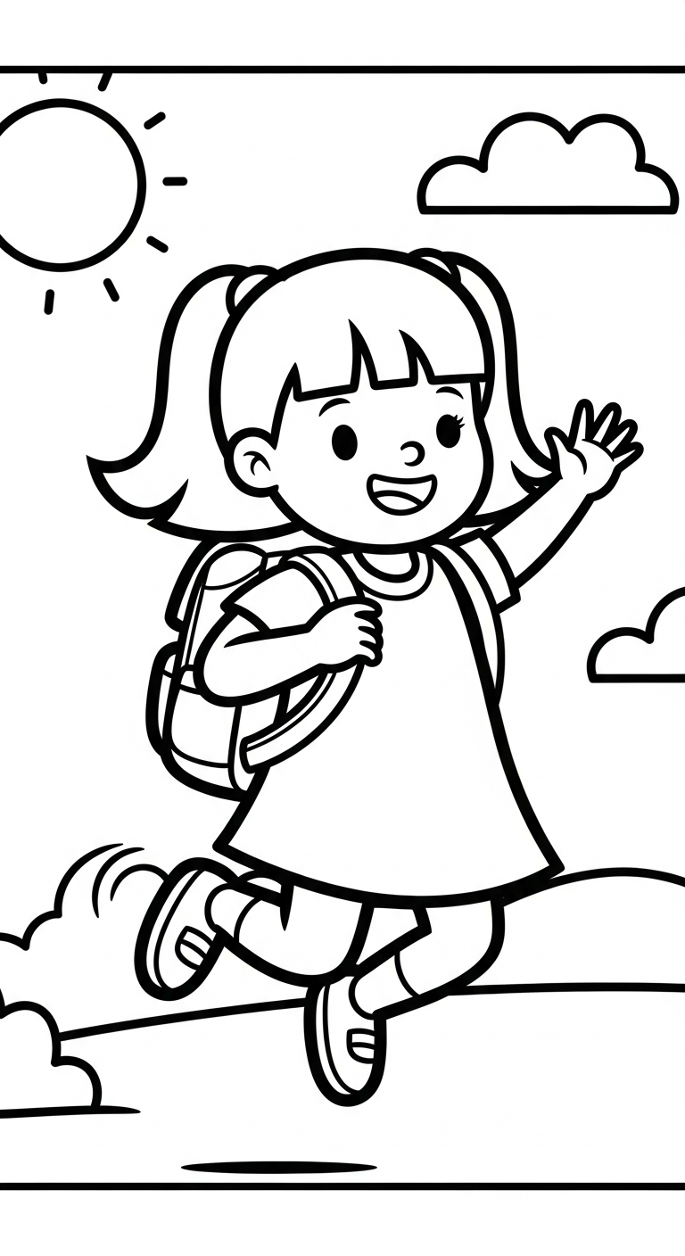 coloriage Cartable updated à imprimer pour enfant de 8 ans