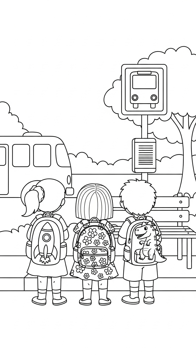 coloriage Cartable updated pour enfants 2