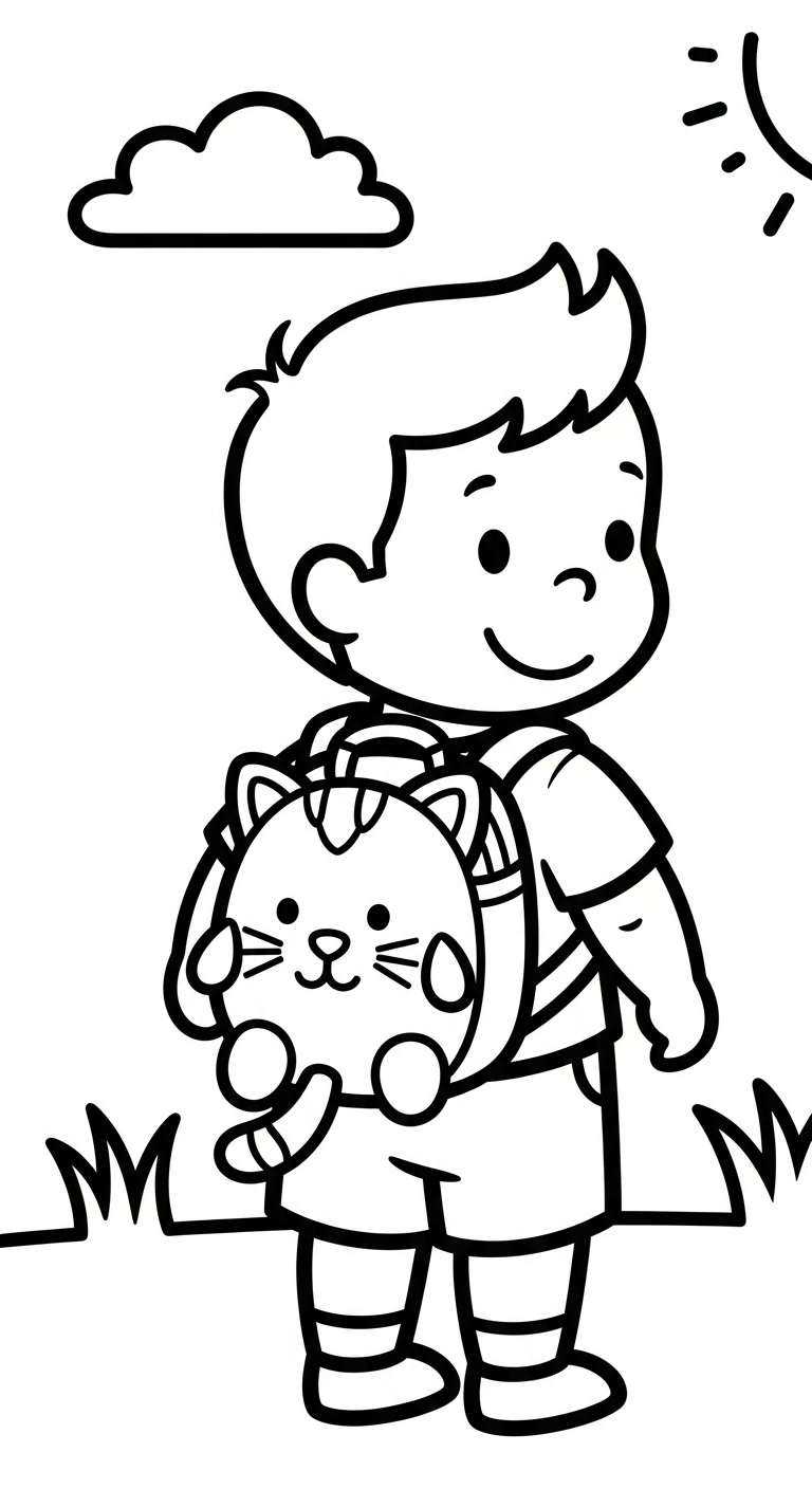 coloriage Cartable updated pour enfant de 3 ans 1
