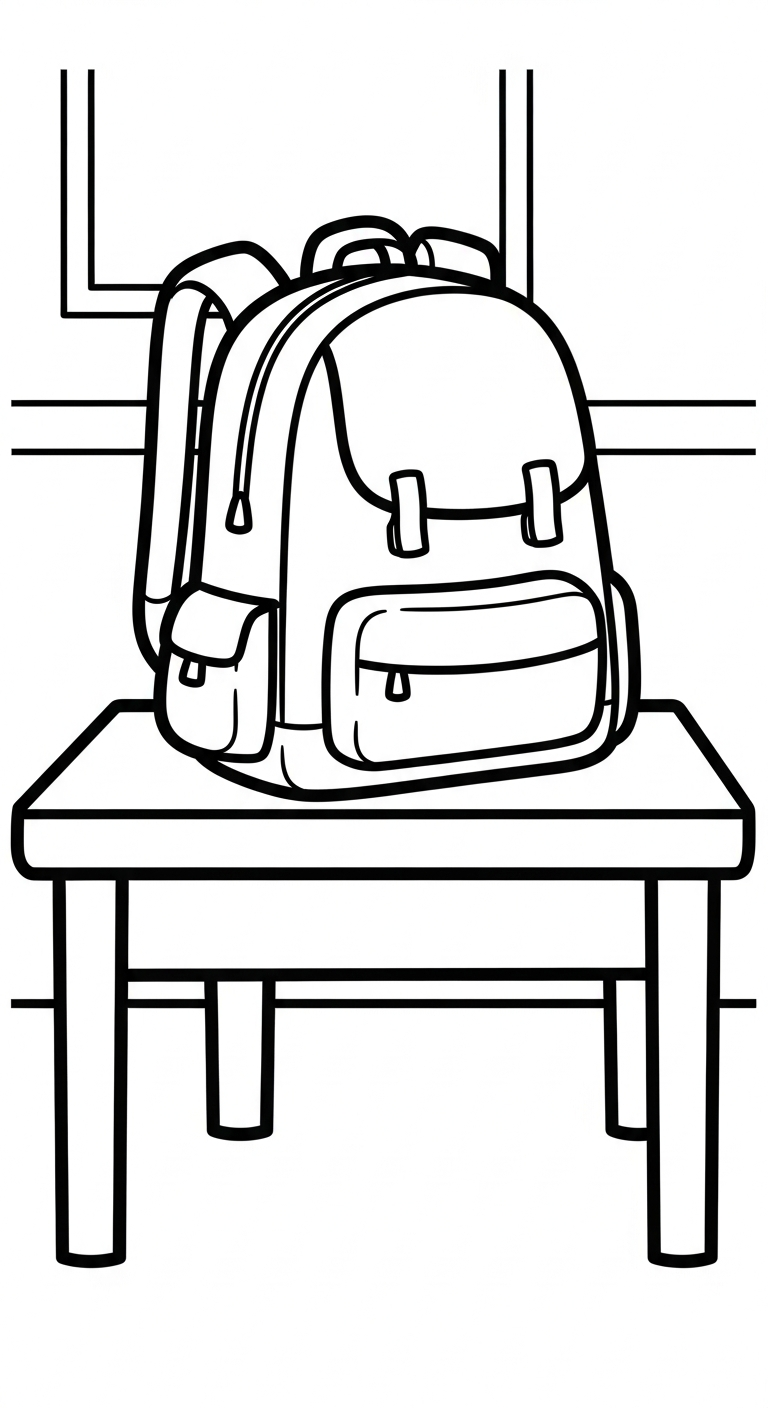 coloriage Cartable updated pour enfant de 2 ans