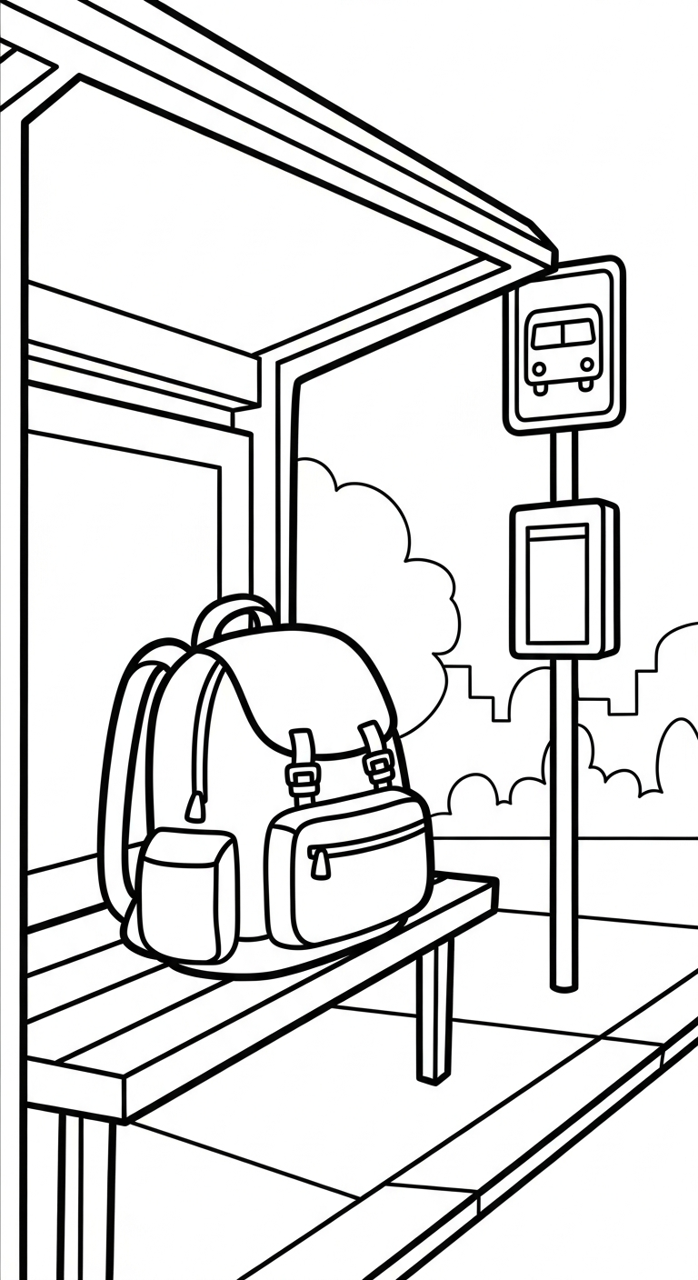 coloriage Cartable updated à imprimer pour enfant de 8 ans 1