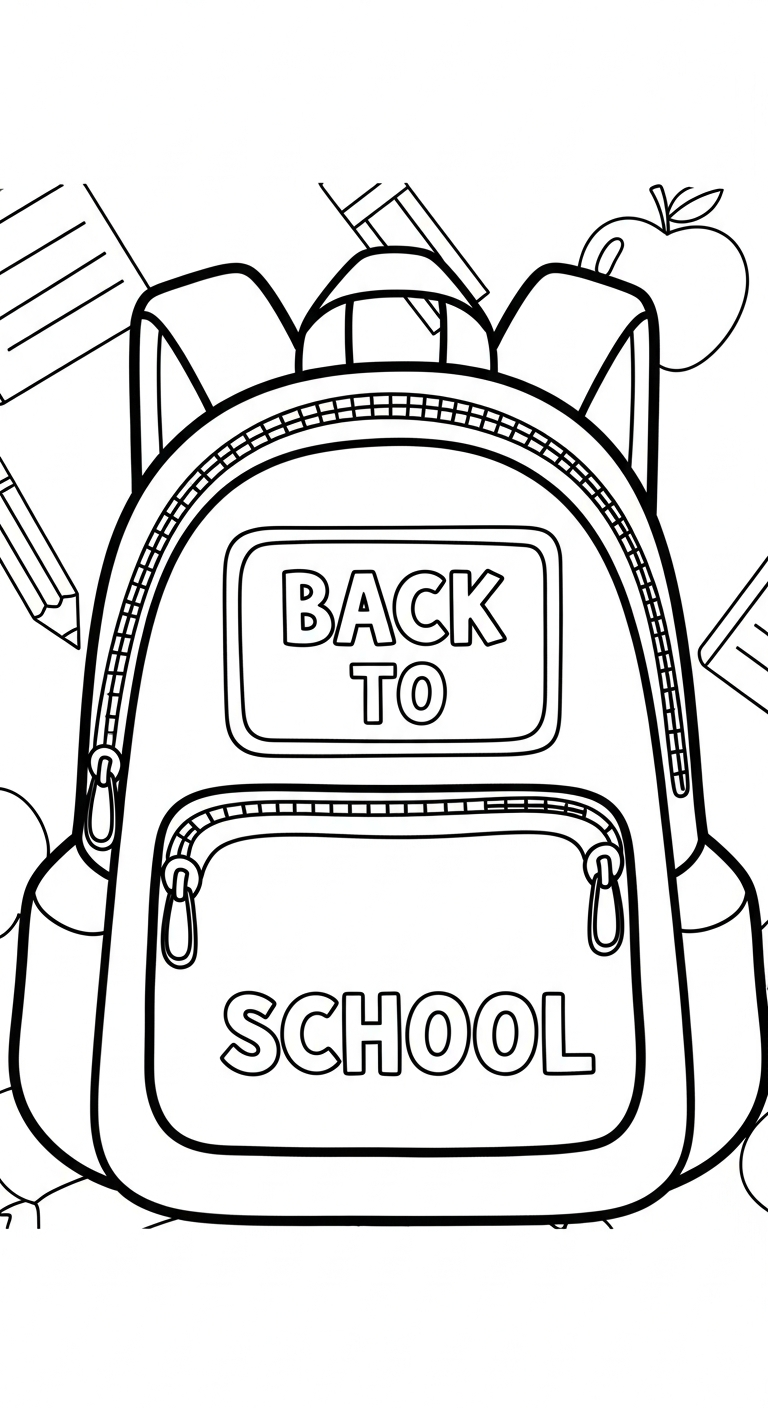 coloriage Cartable updated et découpage à imprimer