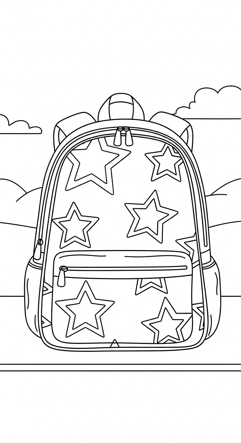 coloriage Cartable updated pour enfants a imprimer gratuit 2