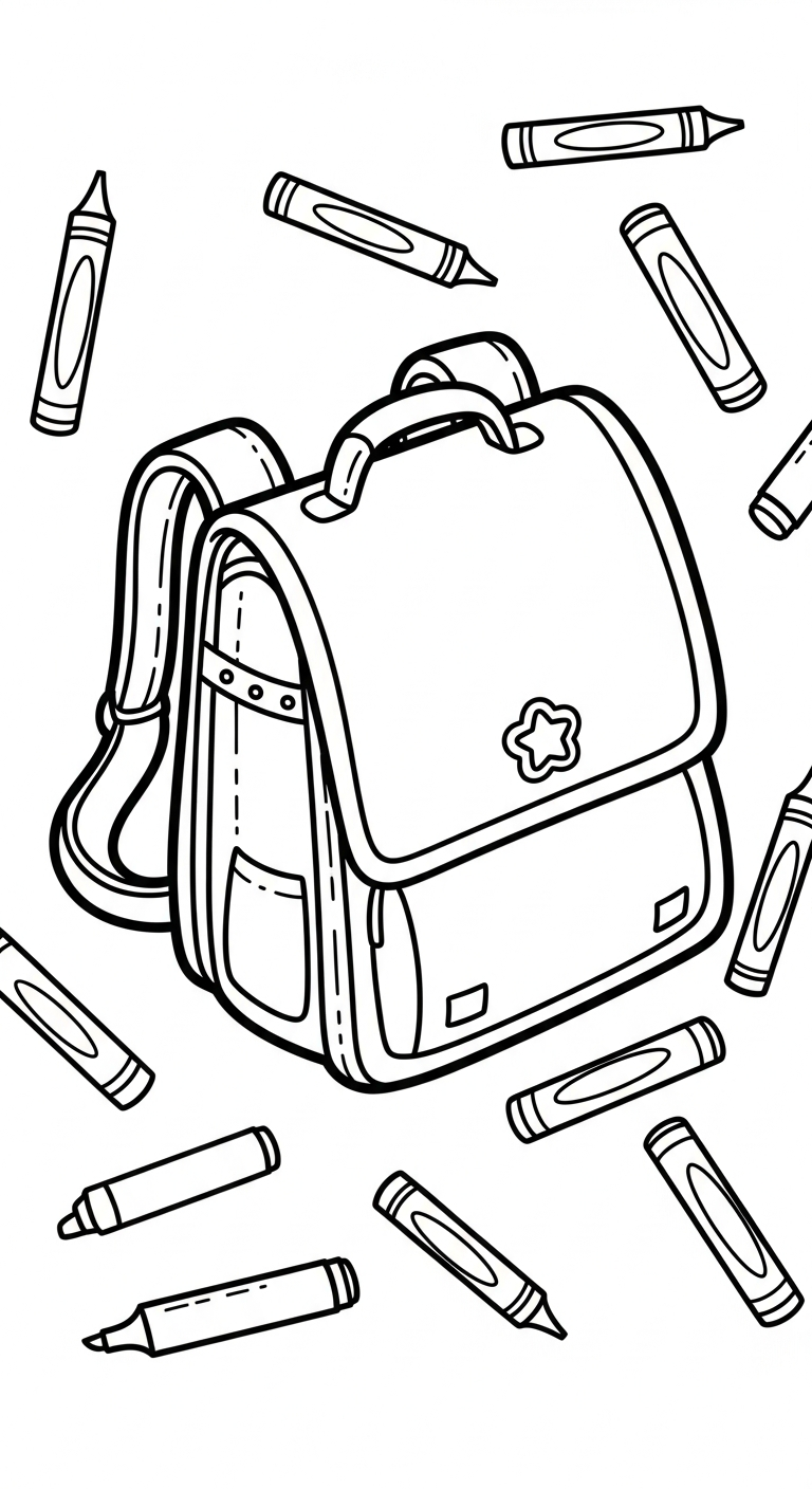 coloriage Cartable updated pour enfants