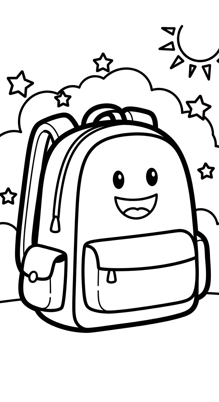 coloriage Cartable updated pour enfant de 2 ans 1