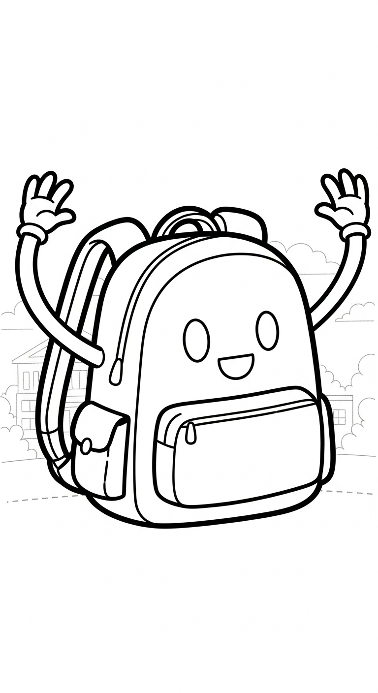 coloriage Cartable updated à imprimer pdf 1