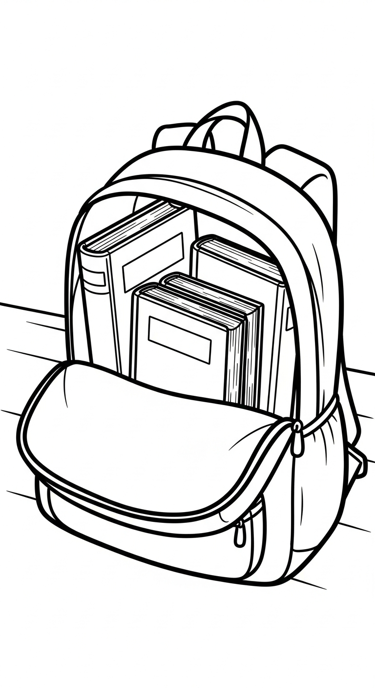 a imprimer coloriage Cartable updated gratuit 1