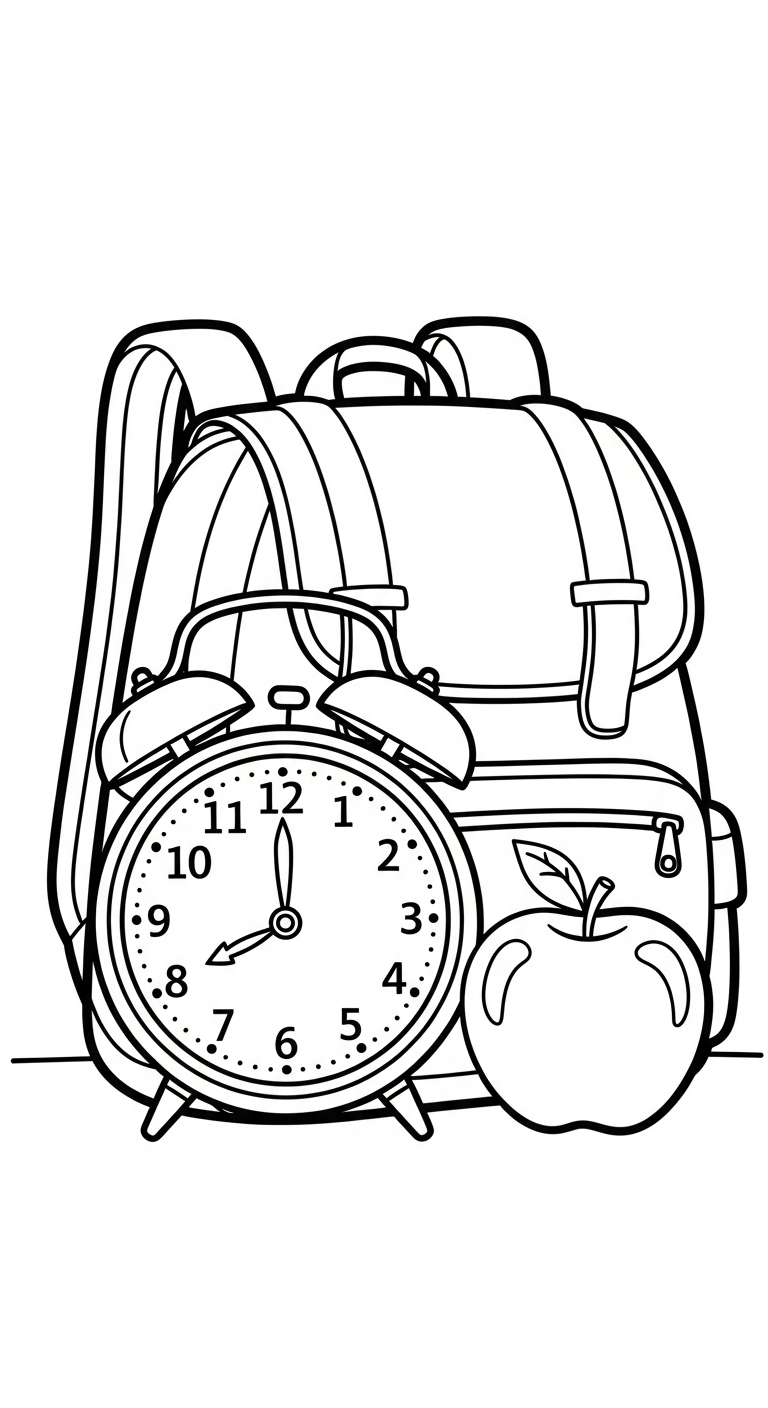 coloriage Cartable updated pour enfant de 3 ans