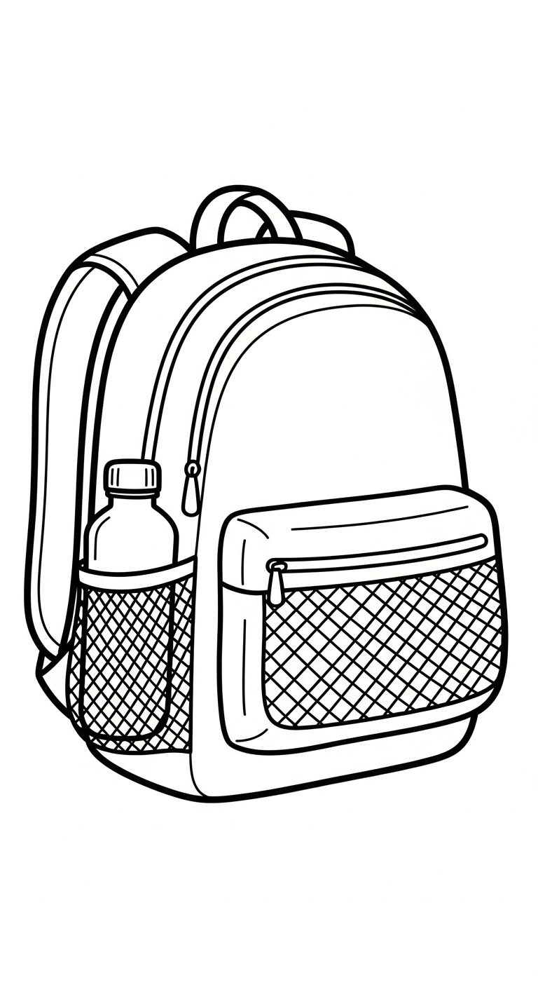coloriage Cartable updated d'enfant a imprimer 1