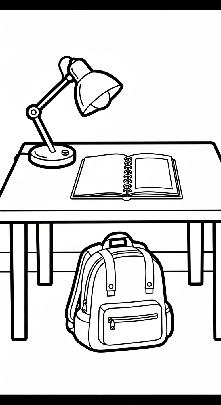 a imprimer coloriage Cartable updated gratuit