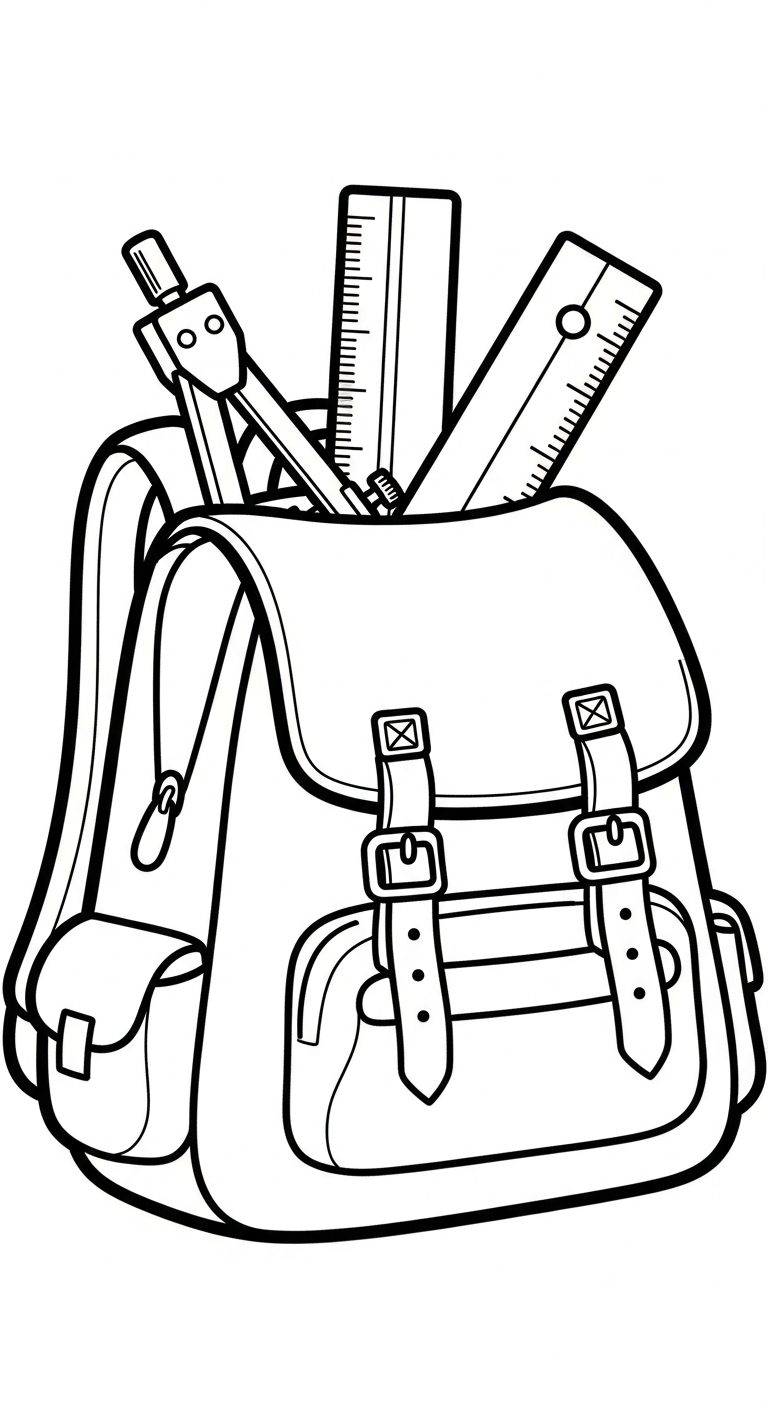 coloriage Cartable updated pour enfant