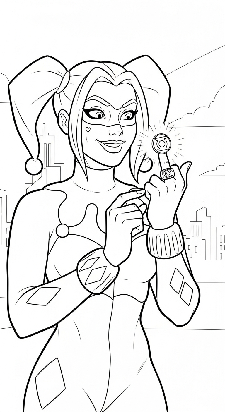 coloriage Harley Quinn updated à imprimer gratuitement pdf