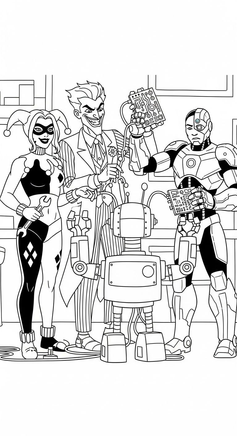 coloriage Harley Quinn updated à imprimer kawaii 1