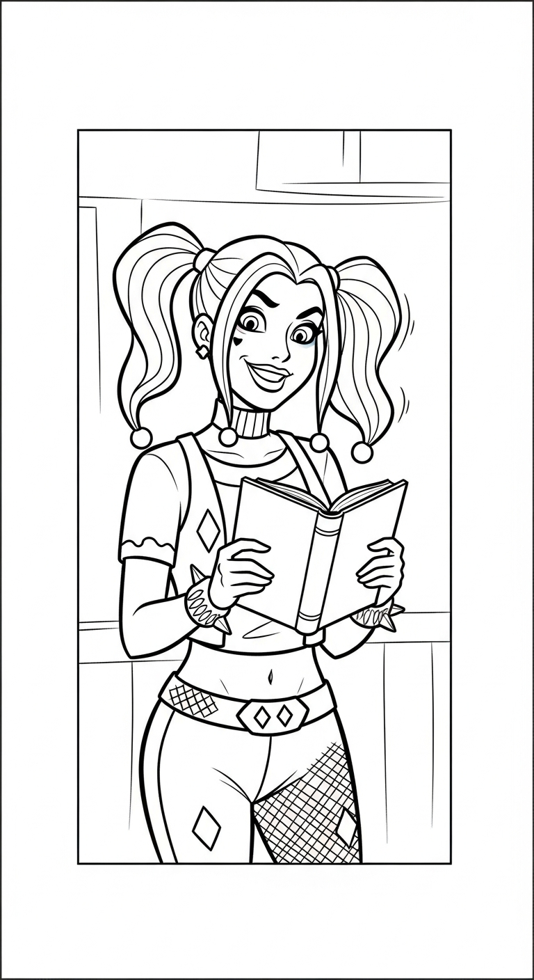 image de coloriage Harley Quinn updated pour enfant