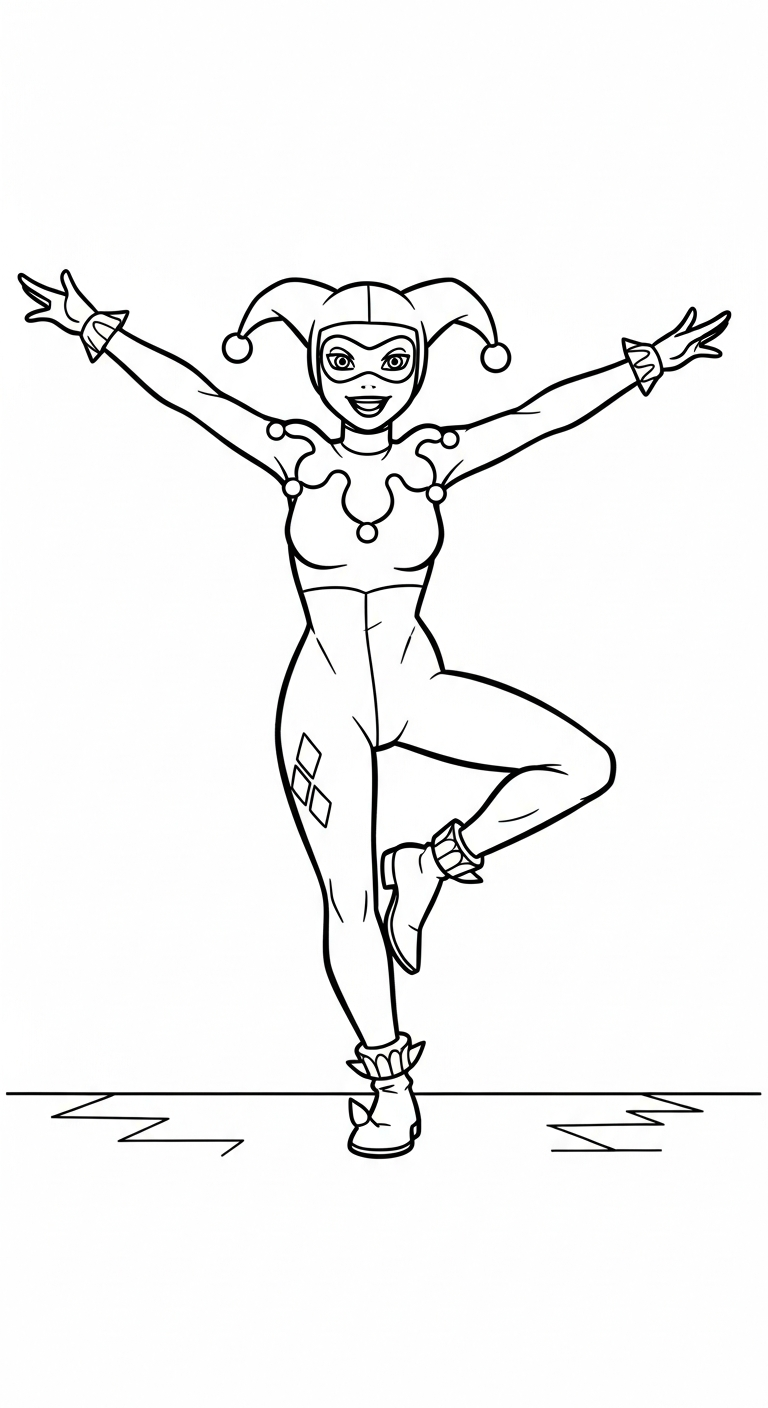 coloriage Harley Quinn updated a colorier en ligne 1