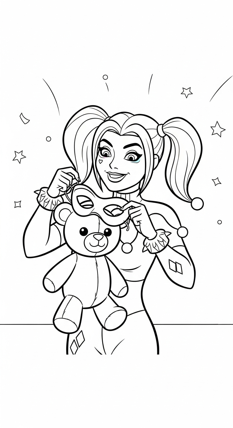 coloriage Harley Quinn updated et decoupage