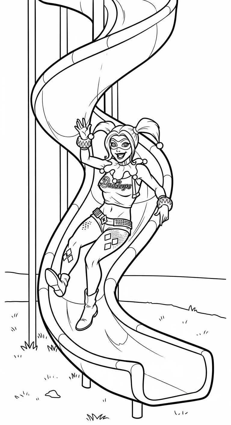 coloriage Harley Quinn updated pour enfant de 6 ans